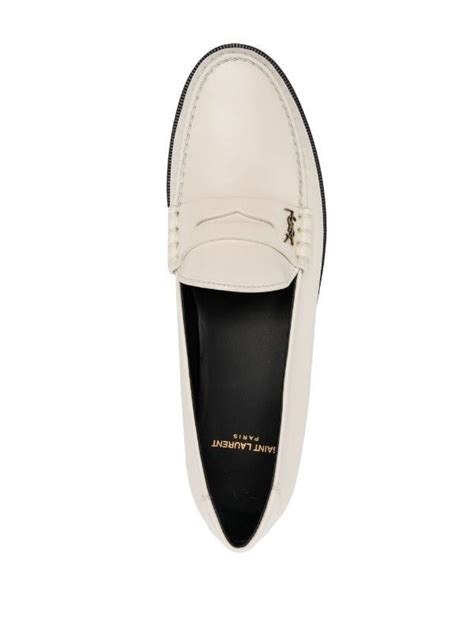 ysl white loafers|farfetch st laurent loafers.